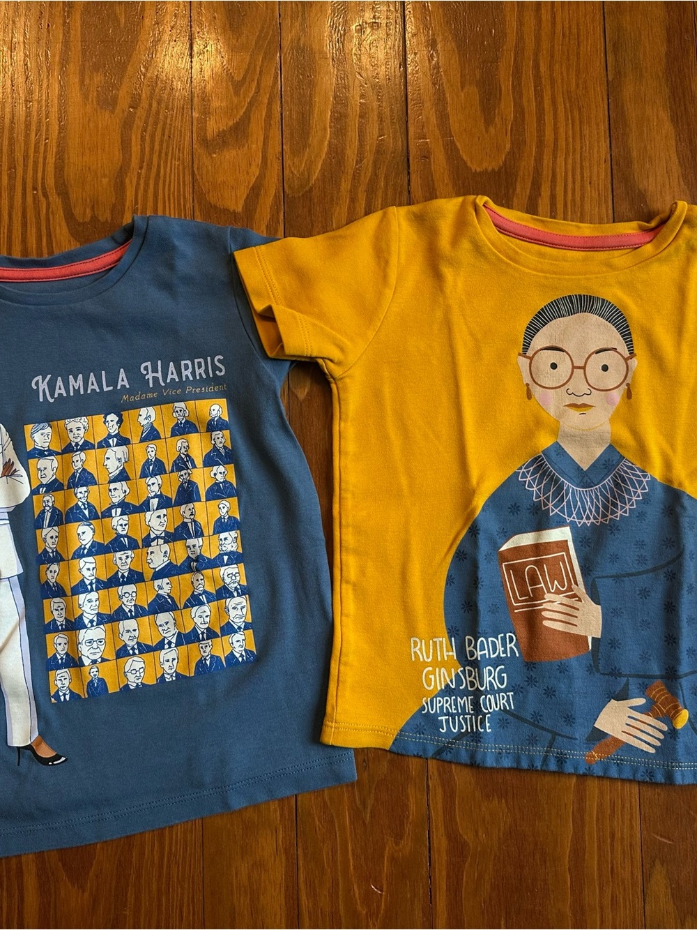 Future leader inspo in short sleeve size 3T Ruth Bader Ginsburg and Kamala Harri